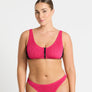 Bond-Eye Swim - Splice Scout Crop - Raspberry/Black