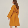 Carlotta & Gee - Linen Robe In Clay + Stripes