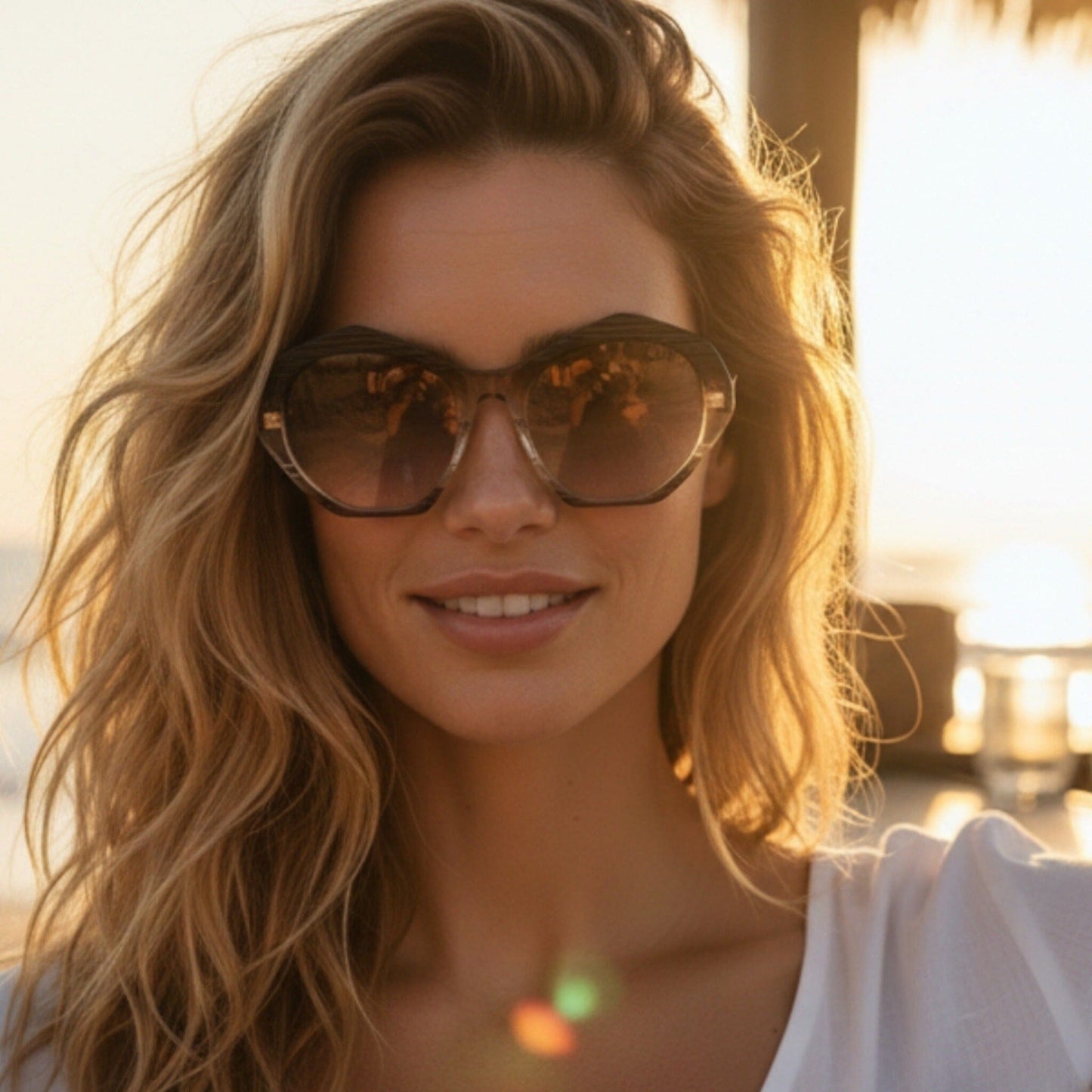 CHILDE Eyewear | CYMBAL Brown Orange Fade | Rose Gradient Bio Lens - NASH + BANKS