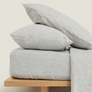 100% Linen European Pillowcase Set (of two) in Blue Stripes