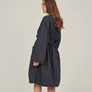 Carlotta & Gee - Linen Robe In Navy + Stripes
