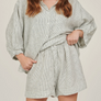 Carlotta & Gee - 100% Linen Pyjama Shorts in Pencil Stripes