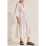 ILIO NEMA - Helios White Lurex Dobby Dress