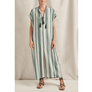 ILIO NEMA - Knossos Green Cyprus Striped Caftan