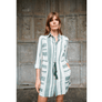 ILIO NEMA - Leto Green Cyprus Striped Shirt Dress