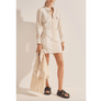 ILIO NEMA - Oceanus Cream Boucle Stripe Mini Dress