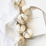 Off-White Paper Heart Christmas Ornament with Silver Glitter Edge