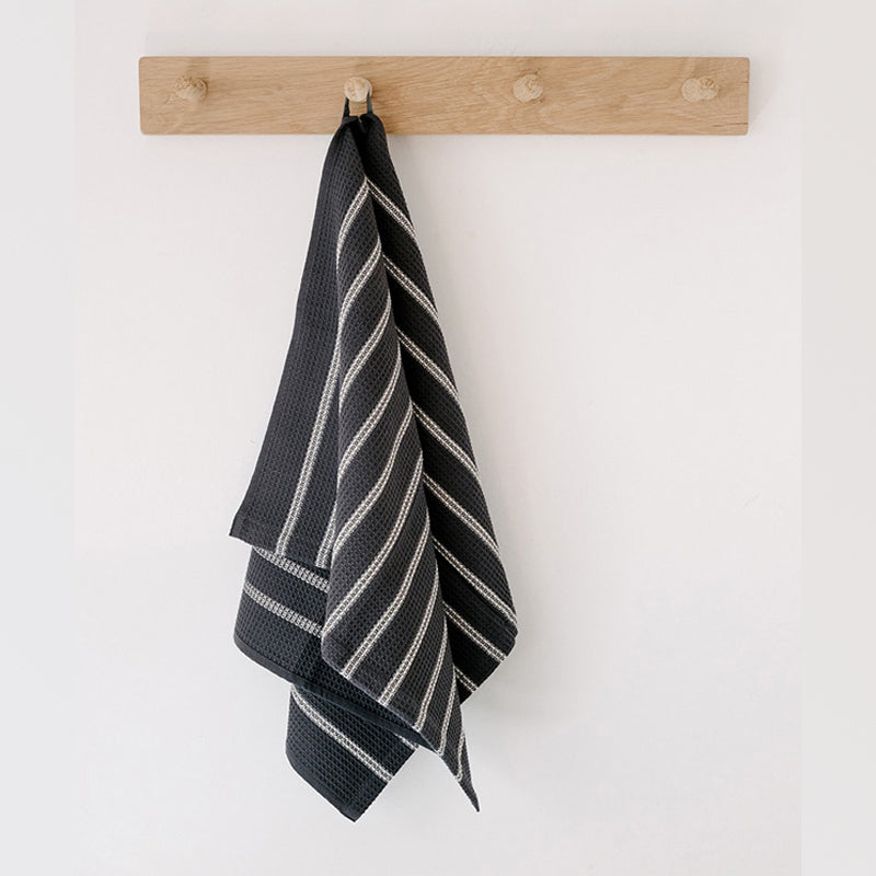 Mungo Textiles | Cotton Waffle Kitchen Towel - NASH + BANKS | Coal