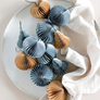 Dusty Blue Paper Jewel Christmas Ornament - Buy Sustainable Christmas Decorations at Nash + Banks