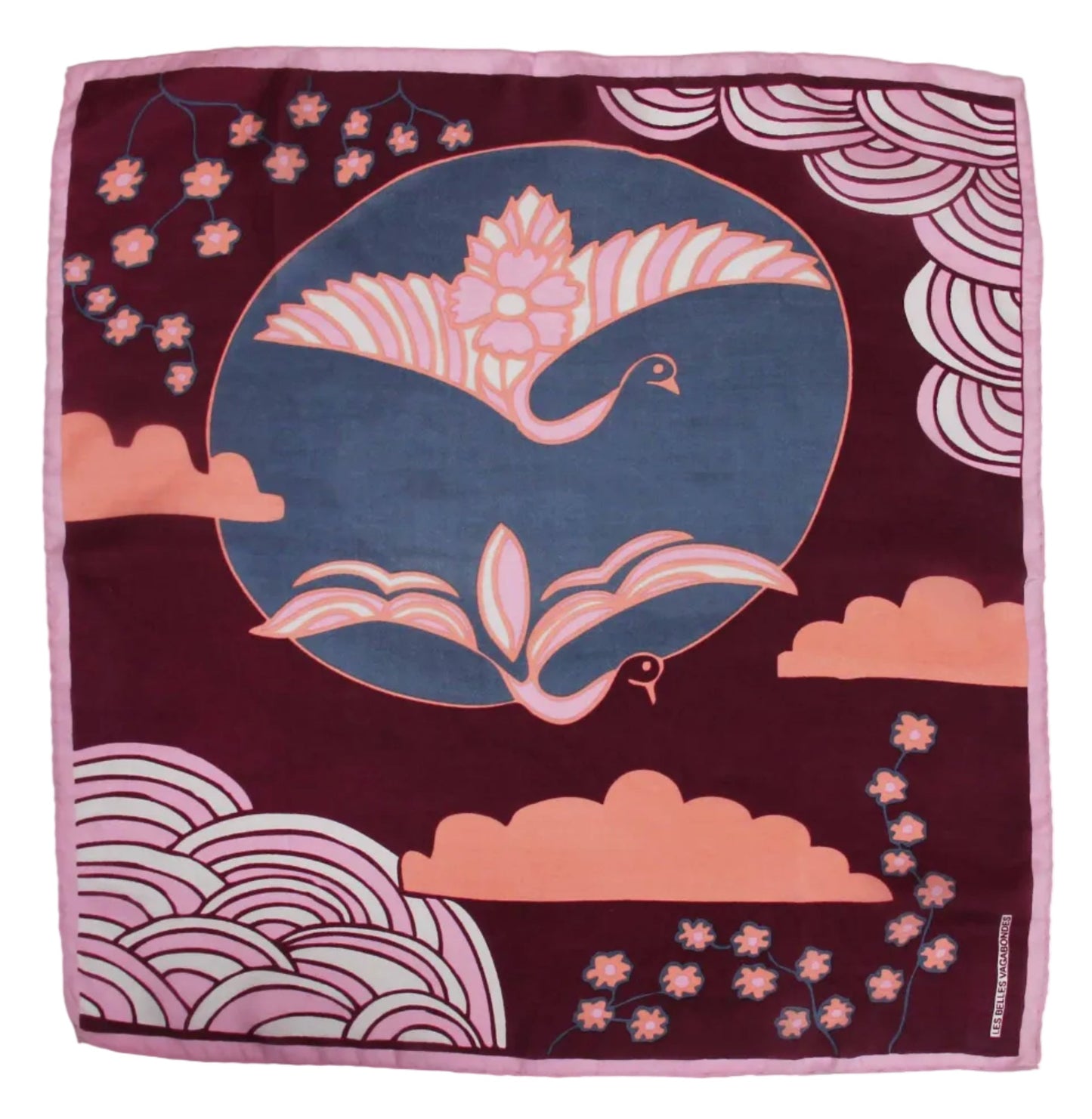 Les Belles Vagabondes | Agami Bordeaux | Mini Silk Scarf - NASH + BANKS