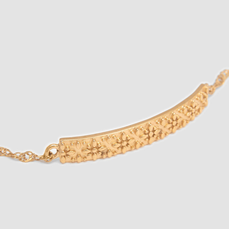 Buvy Jewellery - Cailia 14K Gold Filled Embossed Bar Bracelet