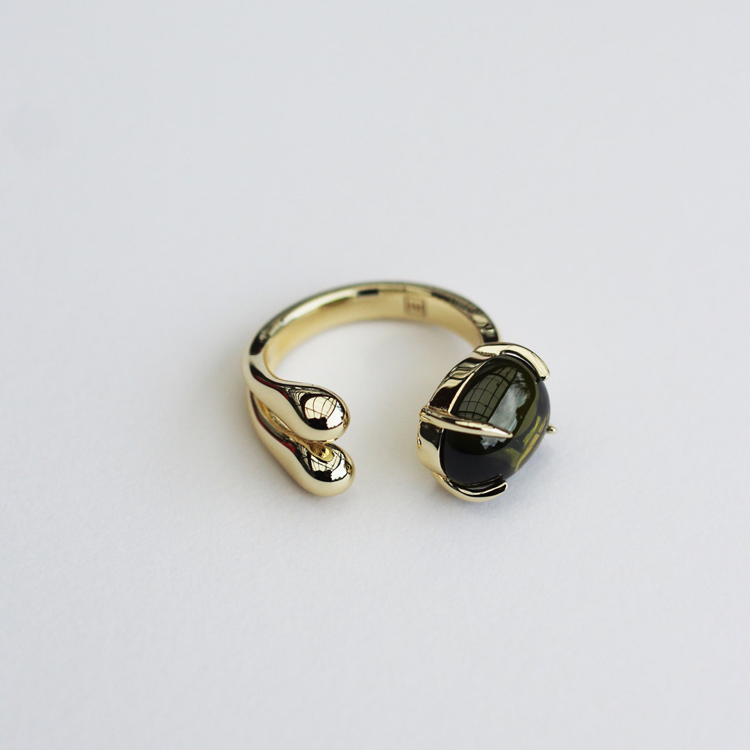 F+H Studios | Accord Gemstone Ring - NASH + BANKS | 18k Gold Plating + Peridot