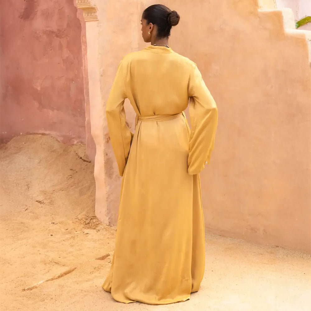 Brahmaki | Ancient Light | EcoVero Satin Maxi Kaftan - NASH + BANKS