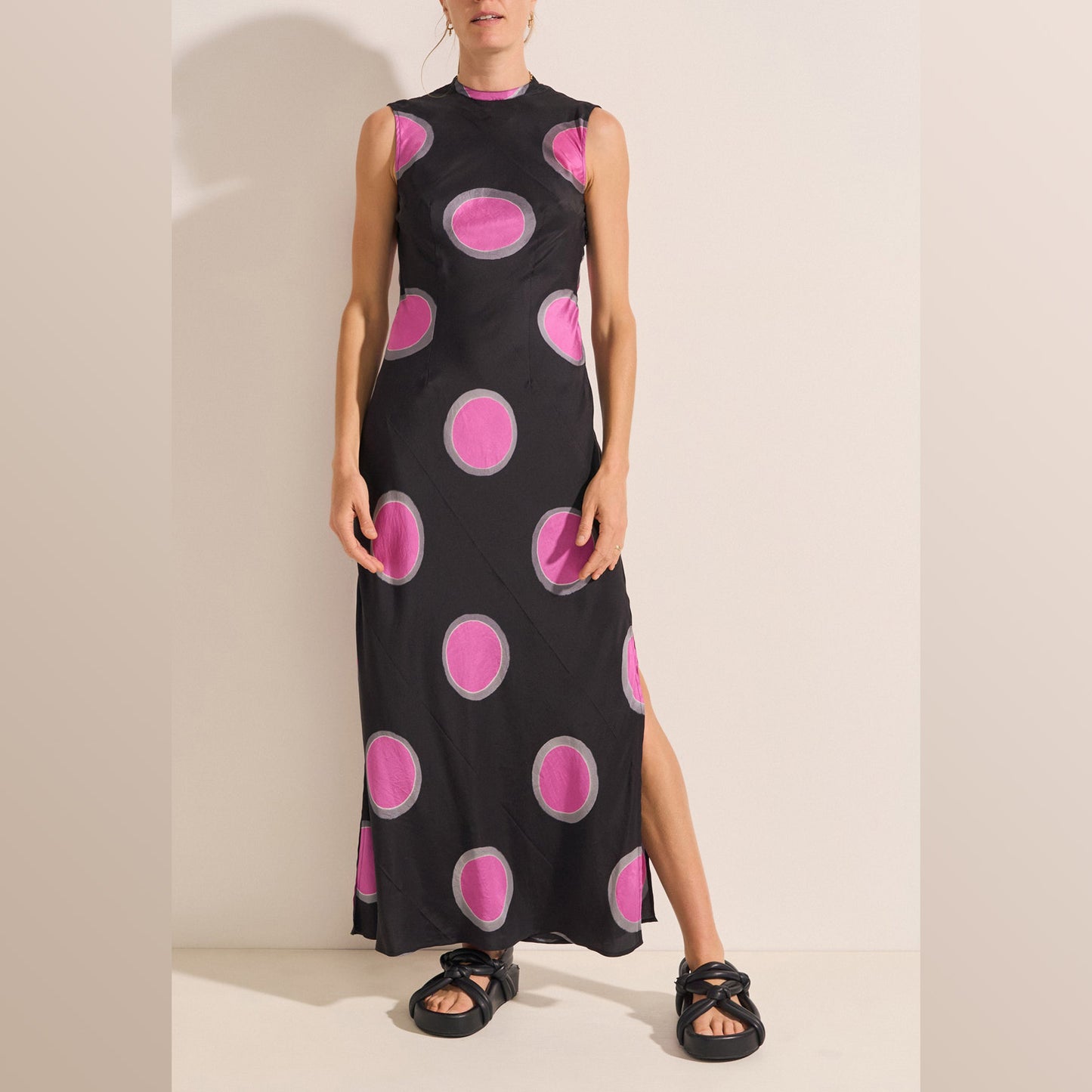 ILIO NEMA | Archer Kusama Dot Silk Dress - NASH + BANKS