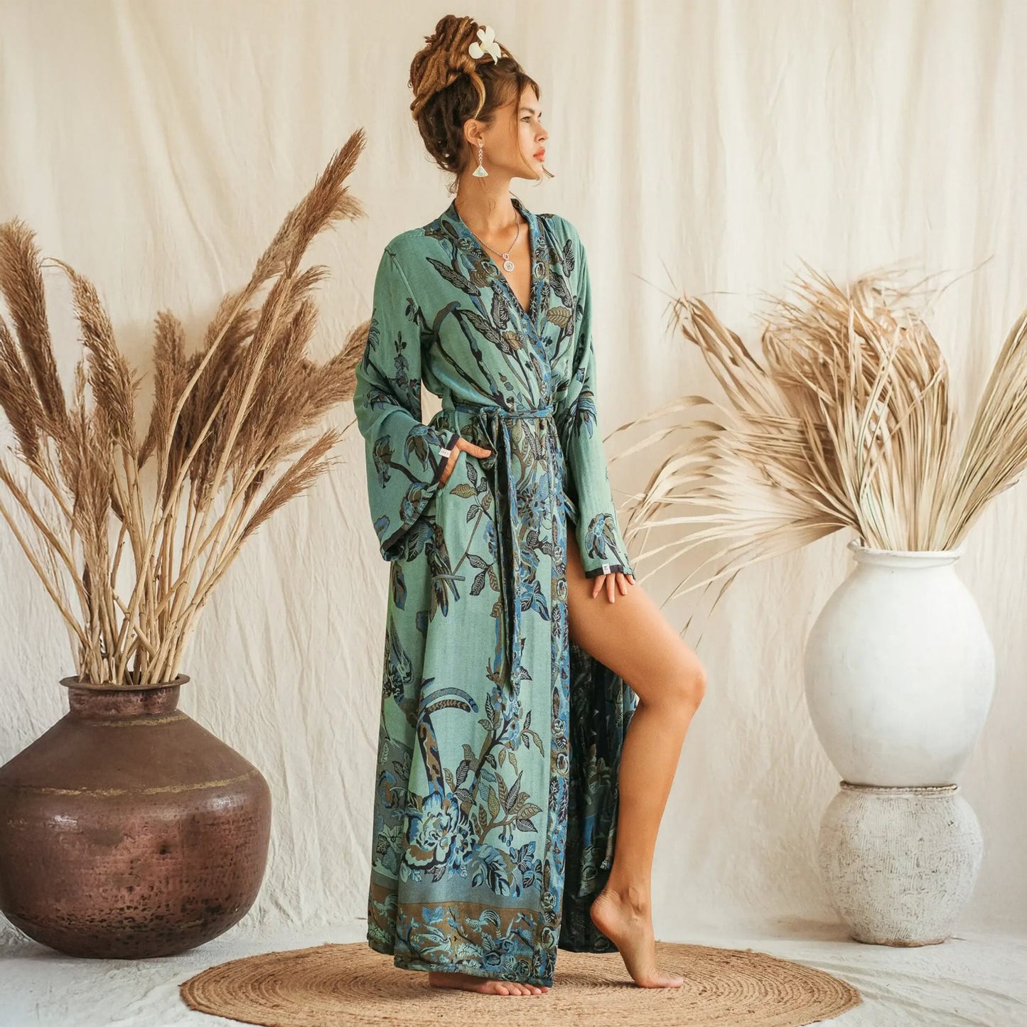 Brahmaki | Baby It's Blue | EcoVero Reversible Maxi Kaftan - NASH + BANKS