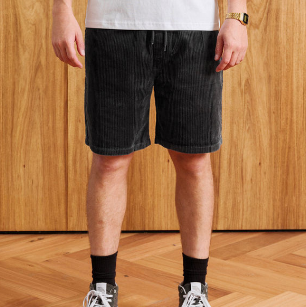 Mr Simple | Burbank Cord Short - NASH + BANKS | Charcoal