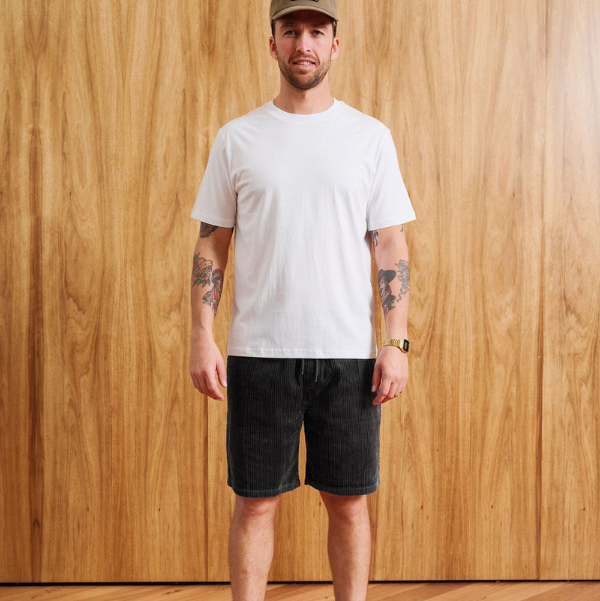Mr Simple | Burbank Cord Short - NASH + BANKS | Charcoal