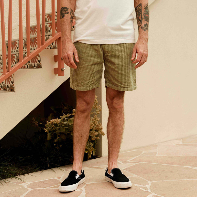 Mr Simple | Burbank Cord Short - NASH + BANKS | Slate Green Cord