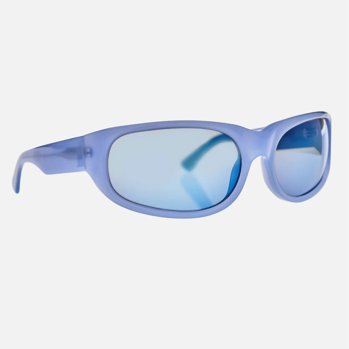 Childe Eyewear | CYLINDER Pearl Sky Blue | Grey Polarised Blue Chrome Mirror Bio Lens