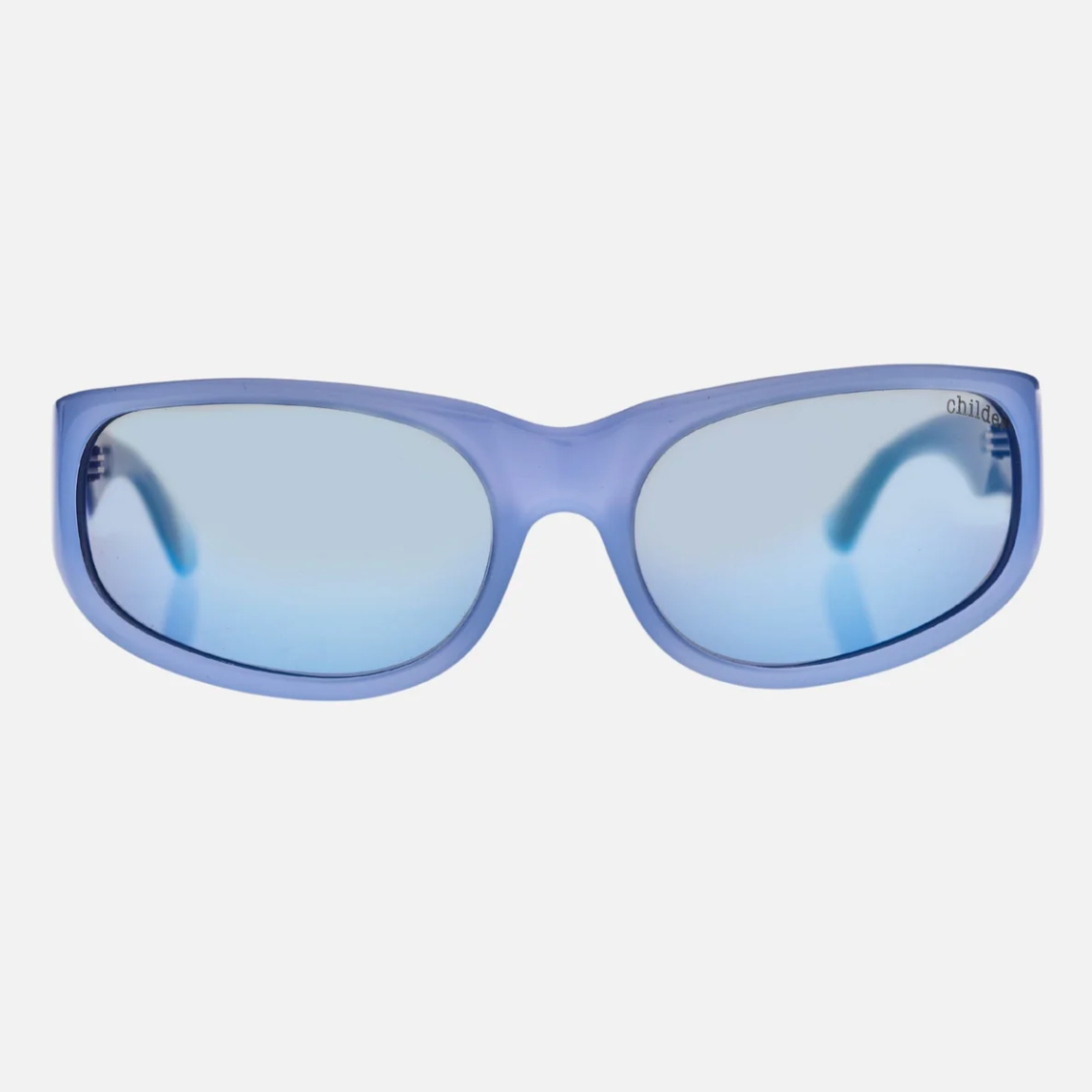 Childe Eyewear | CYLINDER Pearl Sky Blue | Grey Polarised Blue Chrome Mirror Bio Lens