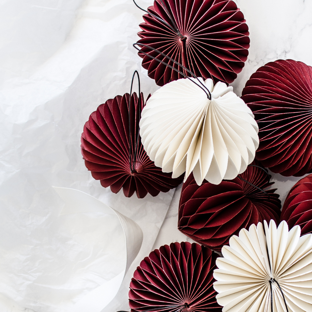 Nordic Rooms | Paper Ornament | Classic Red w/ Glitter Edge - NASH + BANKS