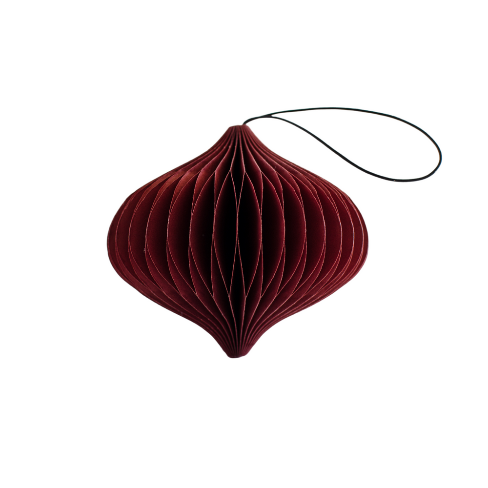 Nordic Rooms | Paper Jewel Ornament | Classic Red w/ Glitter Edge - NASH + BANKS