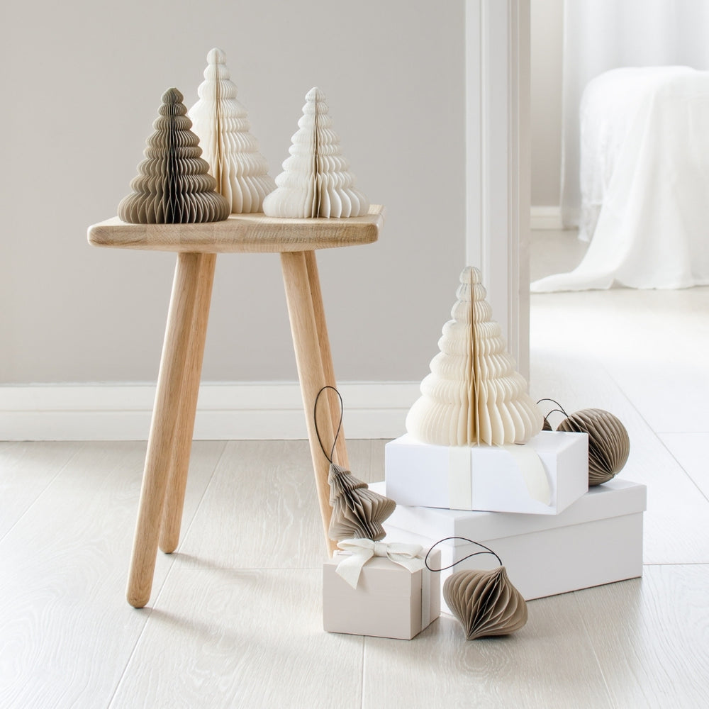 Nordic Rooms | Classic Standing Christmas Tree | Off-white w/ Silver Glitter Edge - NASH + BANKS