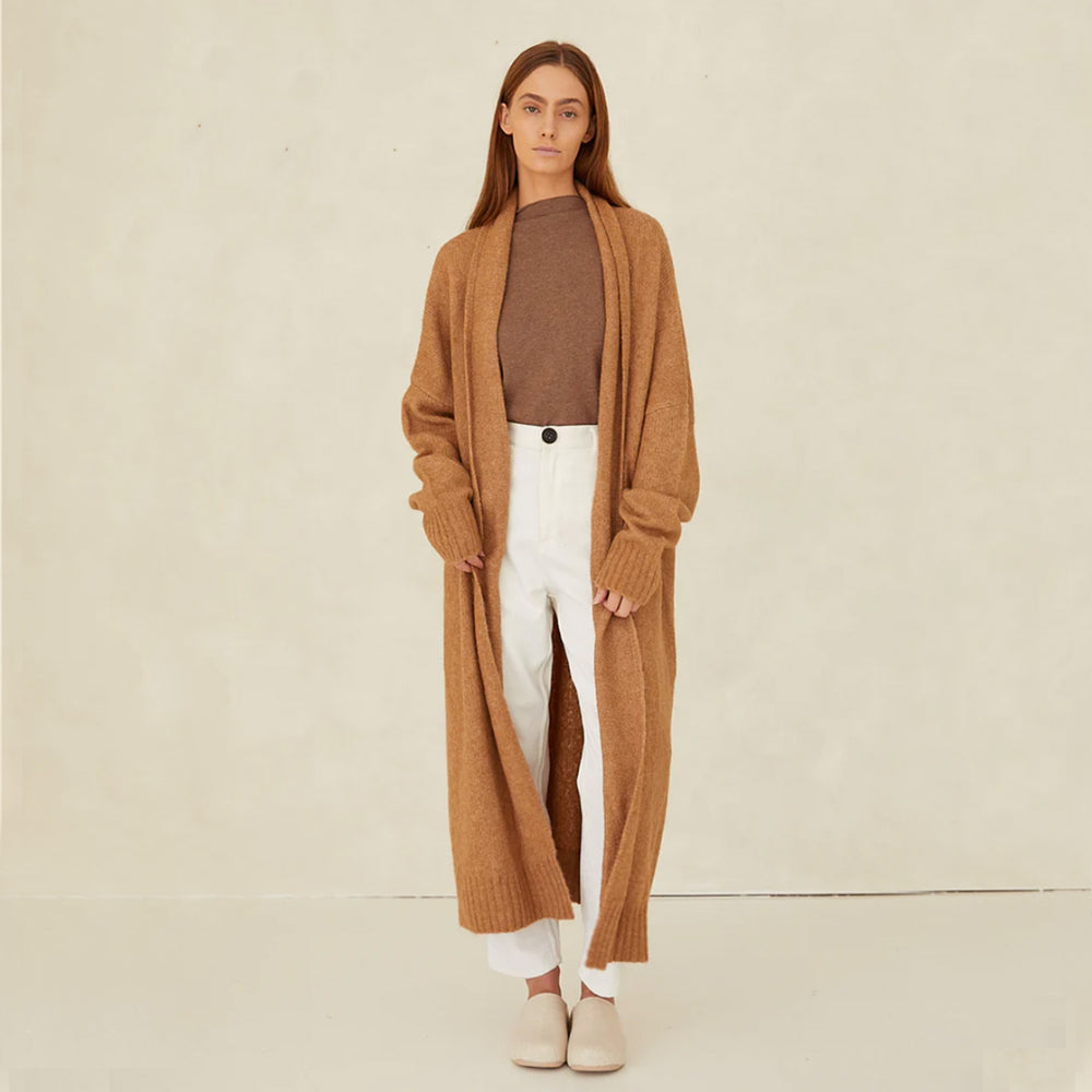 
                  
                    Cloth & Co - The Long Cardigan | Raw Umber - Buy luxury knitwear online at Nash + Banks
                  
                