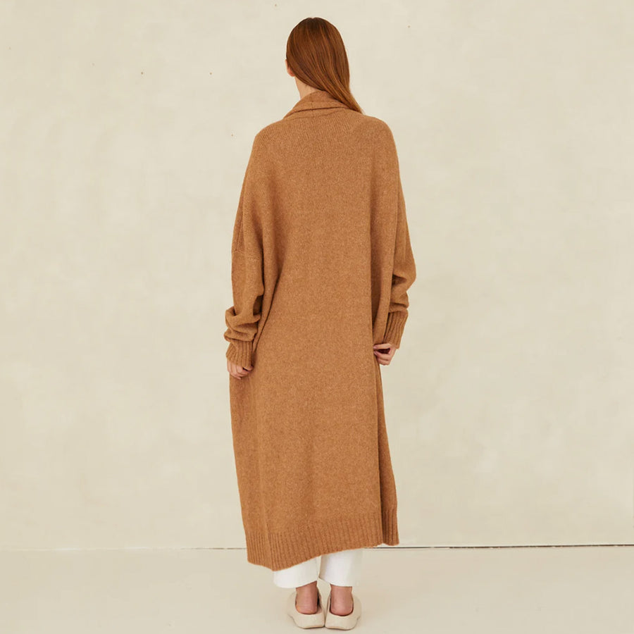 Cloth & Co - The Long Cardigan | Raw Umber - Buy luxury knitwear online at Nash + Banks