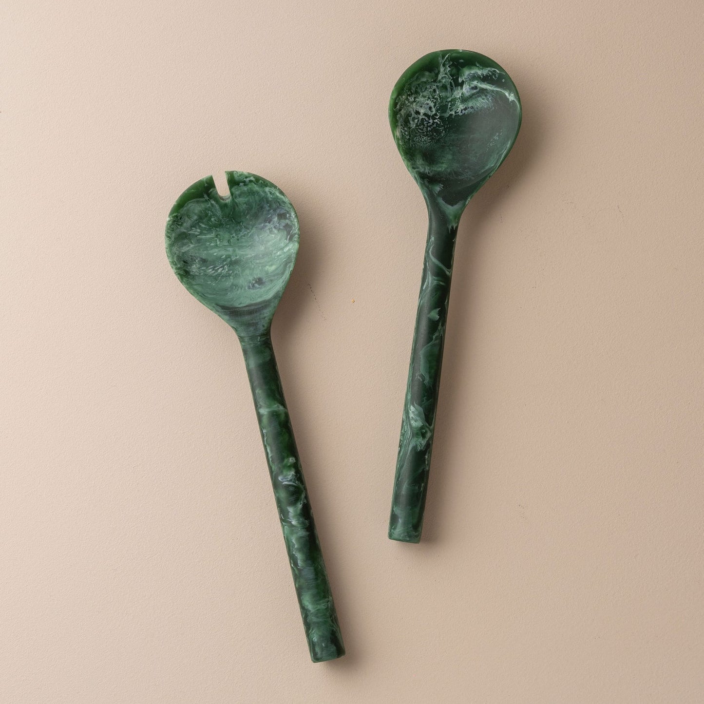 SAARDÉ | Flow Resin Salad Servers - NASH + BANKS | Dark Jade