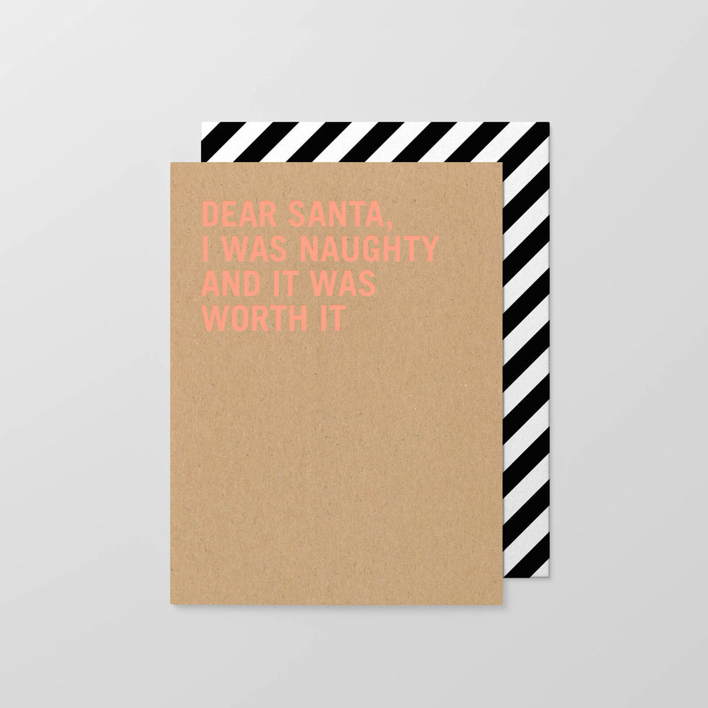 Dear Santa I Was Naughty | Small Christmas Greeting Card