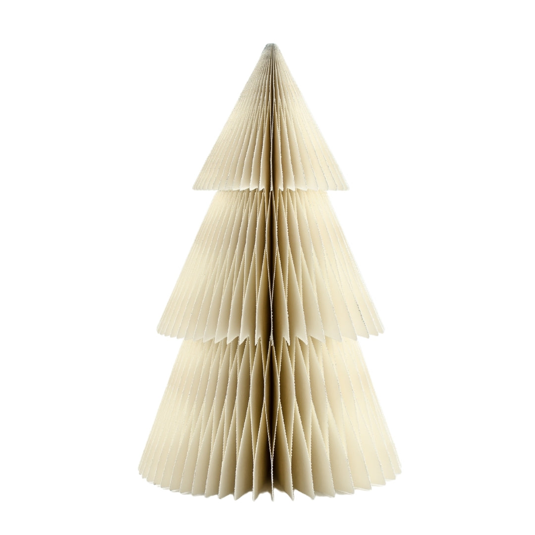 Nordic Rooms | Deluxe Tree Standing Ornament | Off-White w/ Silver Edge - NASH + BANKS