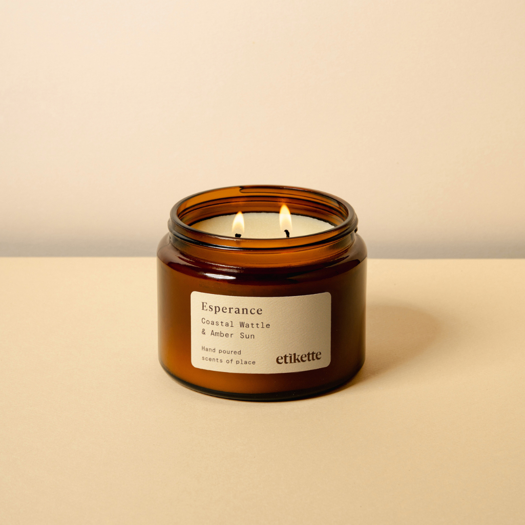 Etikette | Esperance // Coastal Wattle & Amber Sun | Soy Candle - NASH+BANKS | Double Wick