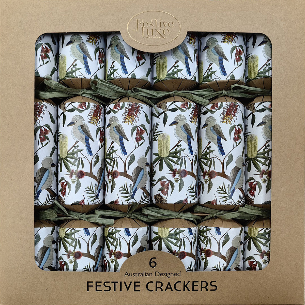 Laugh Out Loud - Kraft Christmas Crackers 6pk - Plastic-Free