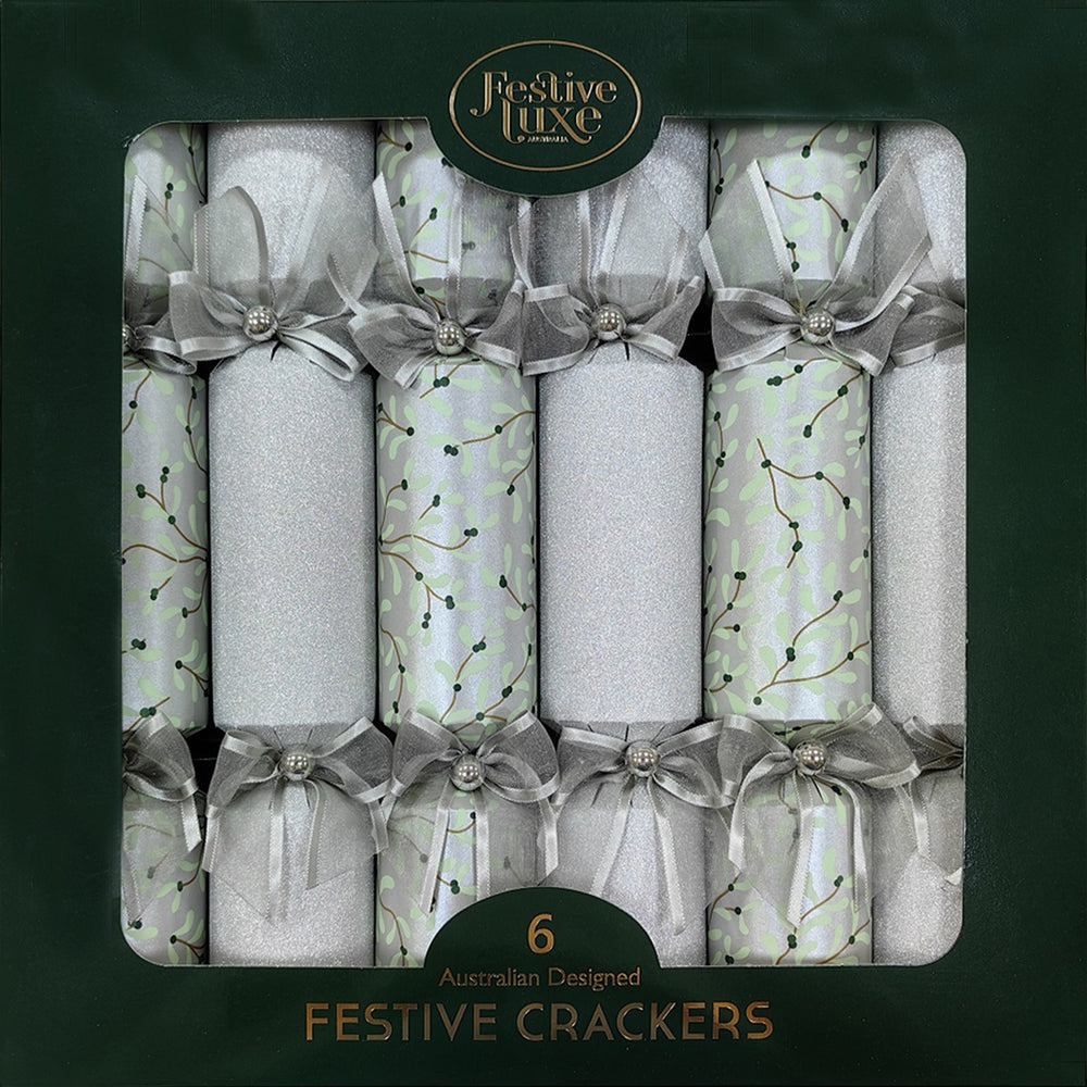 Festive Mistletoe - Christmas Crackers 6pk - Plastic-Free