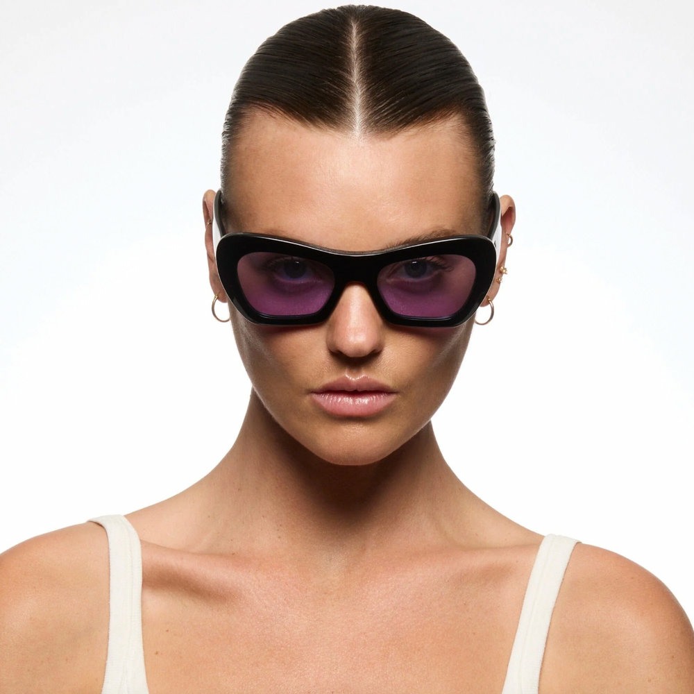 CHILDE Eyewear | FARFALLE Gloss Black | Purple Bio Lens