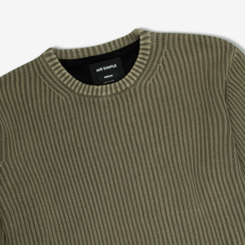 
                  
                    Mr Simple | Fisher Chunky Organic Knit Jumper | Fatigue
                  
                