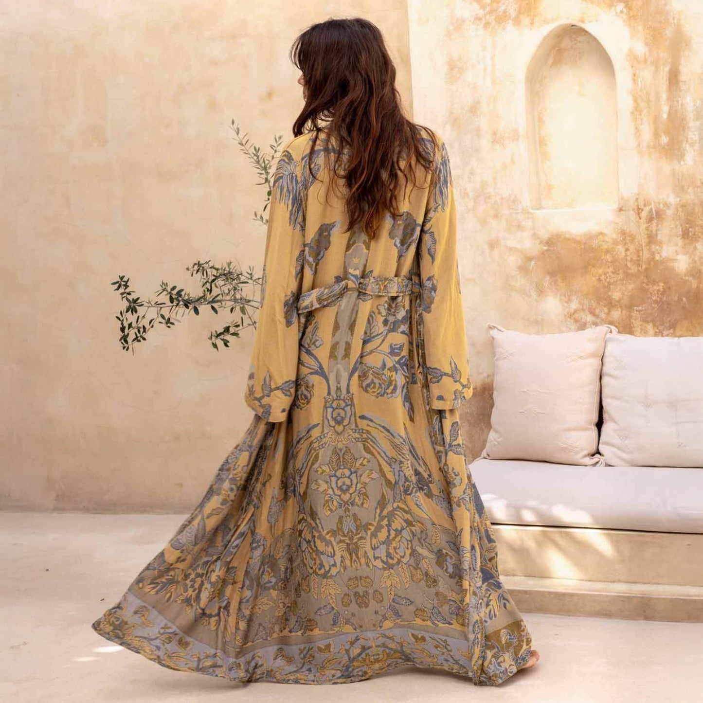 Brahmaki | Forget Me Not | EcoVero Reversible Maxi Kaftan - NASH + BANKS