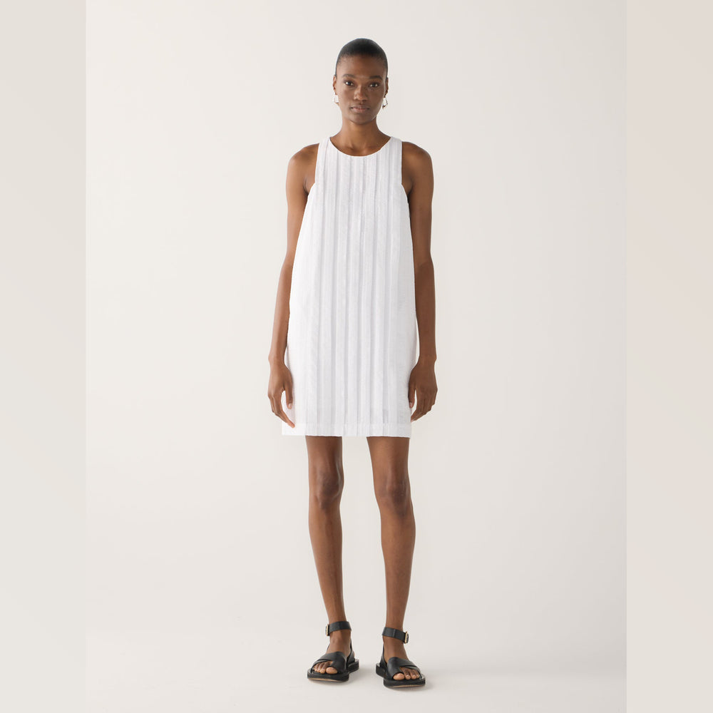 FOEMINA | GEM Dress | White Striped Seersucker - NASH + BANKS