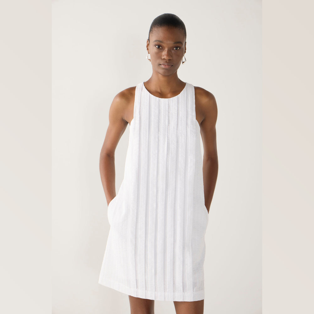 FOEMINA | GEM Dress | White Striped Seersucker - NASH + BANKS