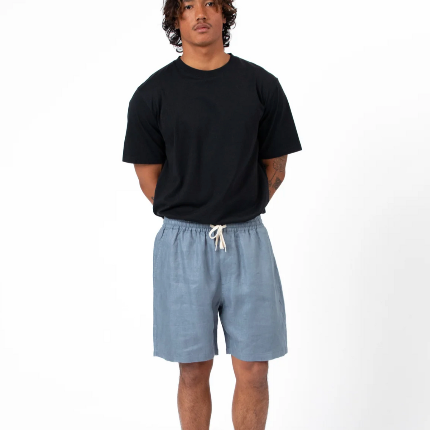 Mr Simple | Burbank Herringbone Short | Slate Blue