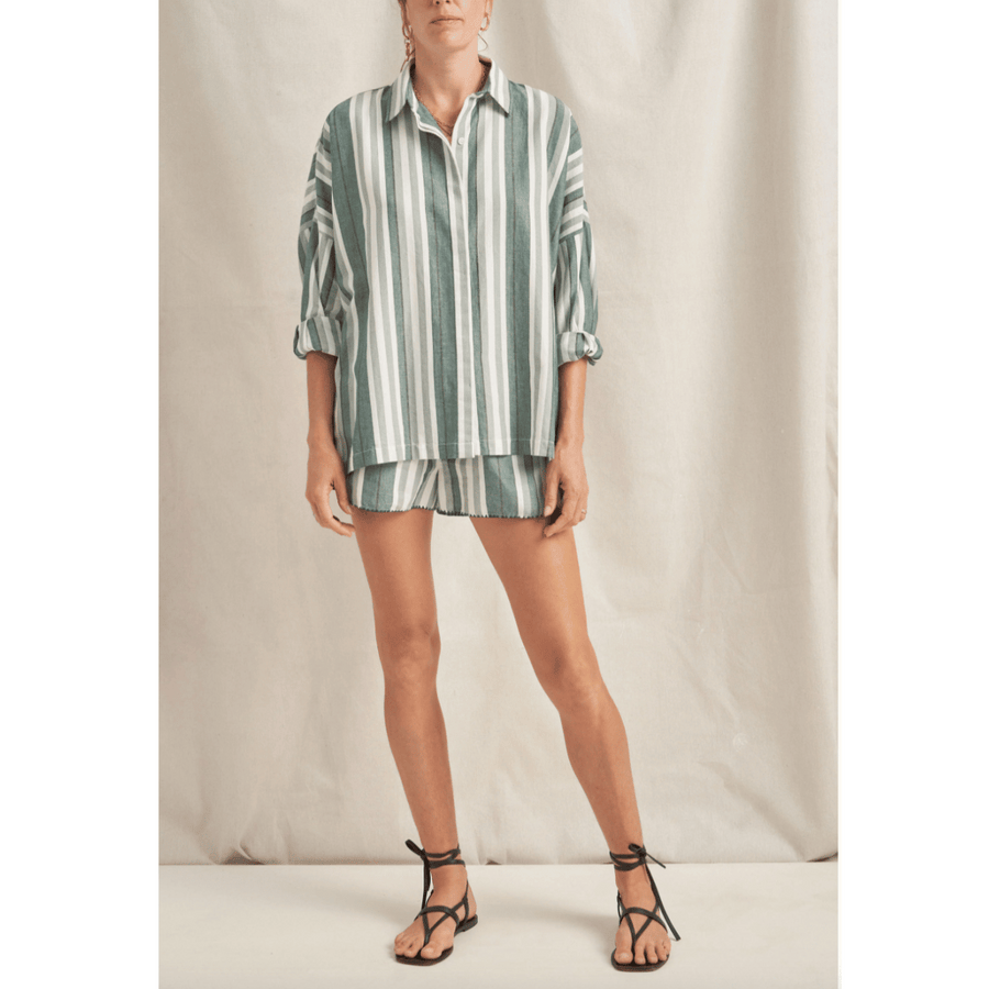 ILIO NEMA - Cronos Green Cyprus Stripe Oversized Shirt