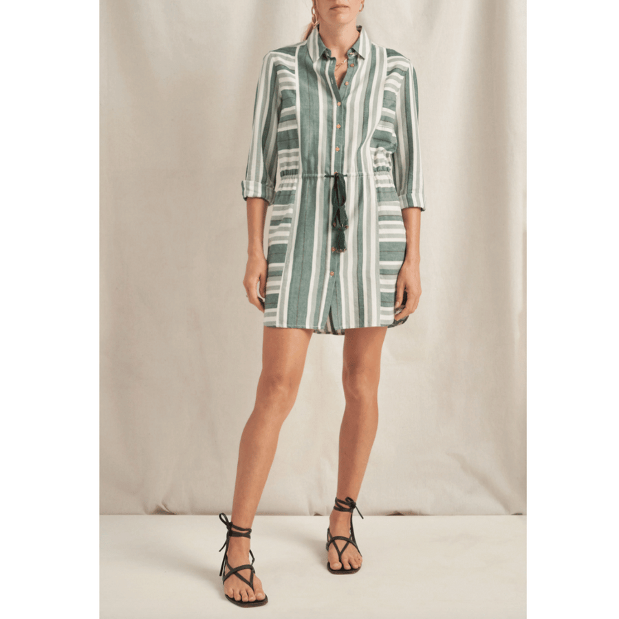 ILIO NEMA - Leto Green Cyprus Striped Shirt Dress