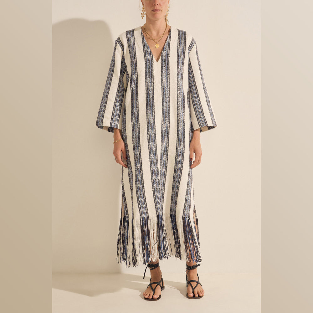 ILIO NEMA | August Caftan | Chios Stripe Boucle - NASH + BANKS
