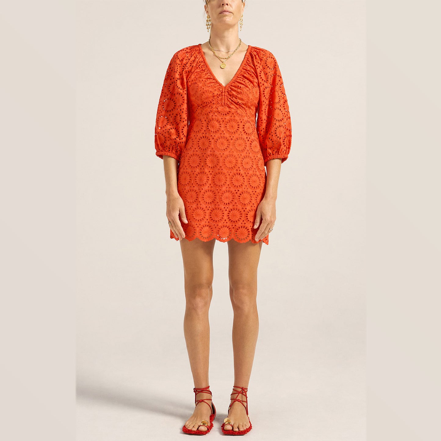 ILIO NEMA | Coeus Dress | Pink + Red Eyelet - NASH + BANKS