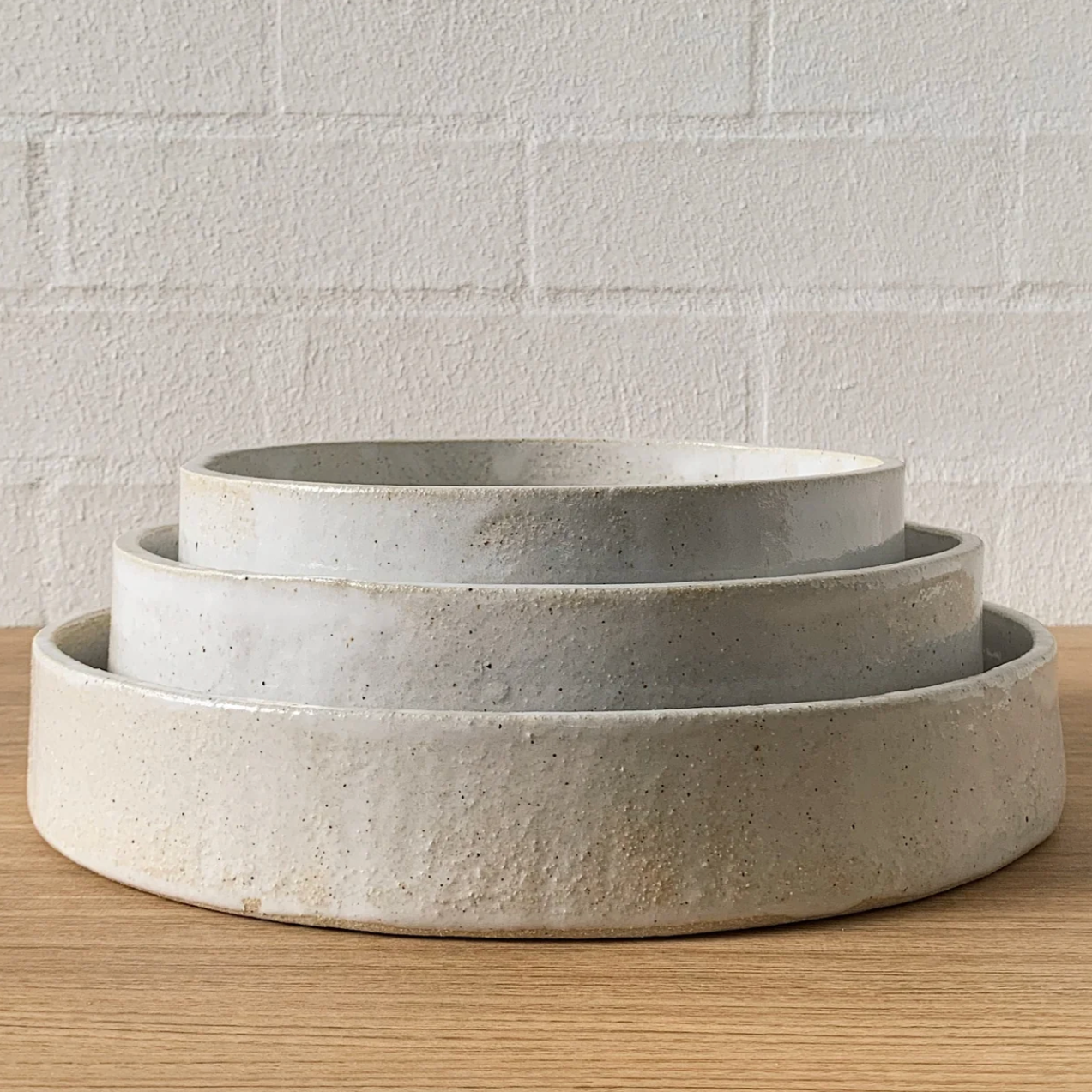 Jenn Johnston Ceramics - White ServeUP - Stacking Serving Dish | Medium