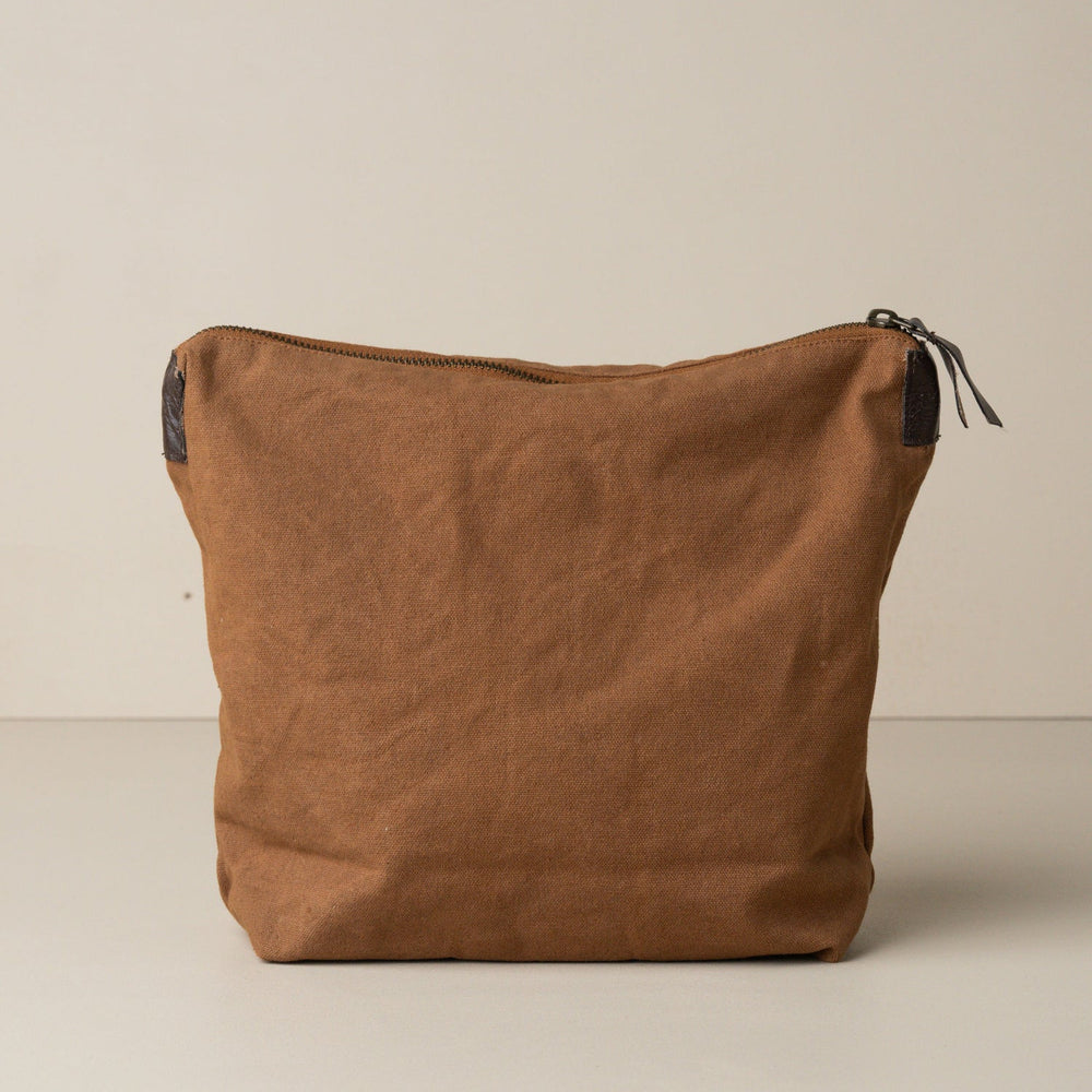 SAARDE | Journey Makeup Canvas Bag | Cinnamon - NASH + BANKS