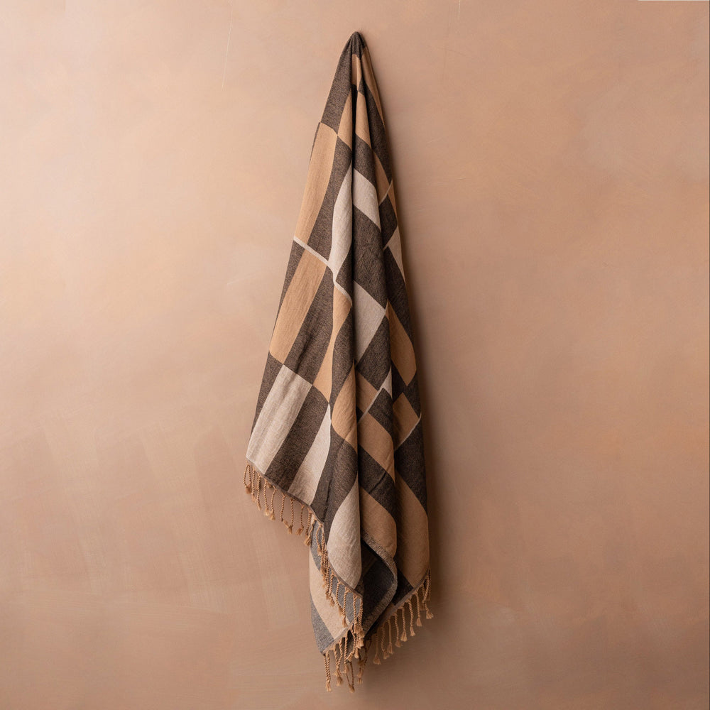 SAARDE | Karo Turkish Beach Towel - NASH + BANKS | Natural