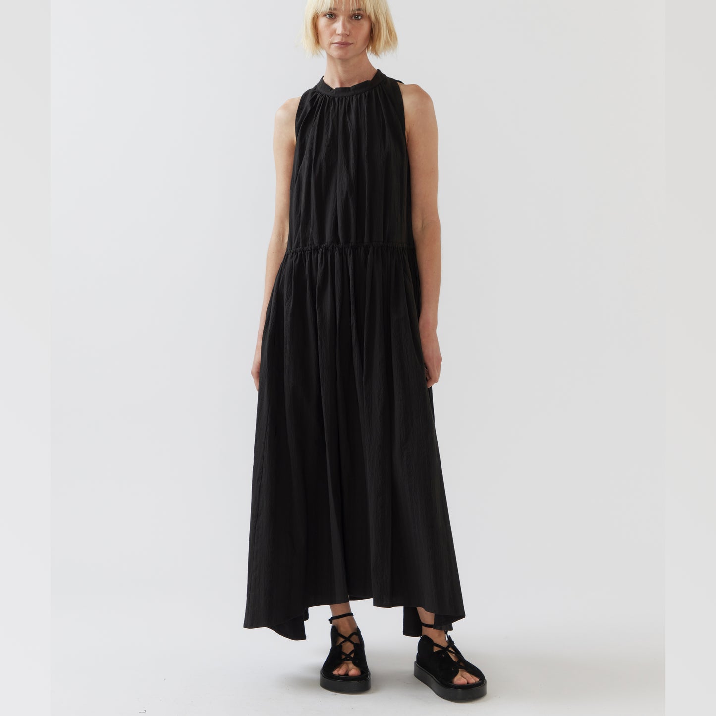 FOEMINA | KINGA Dress | Black Seersucker - NASH + BANKS