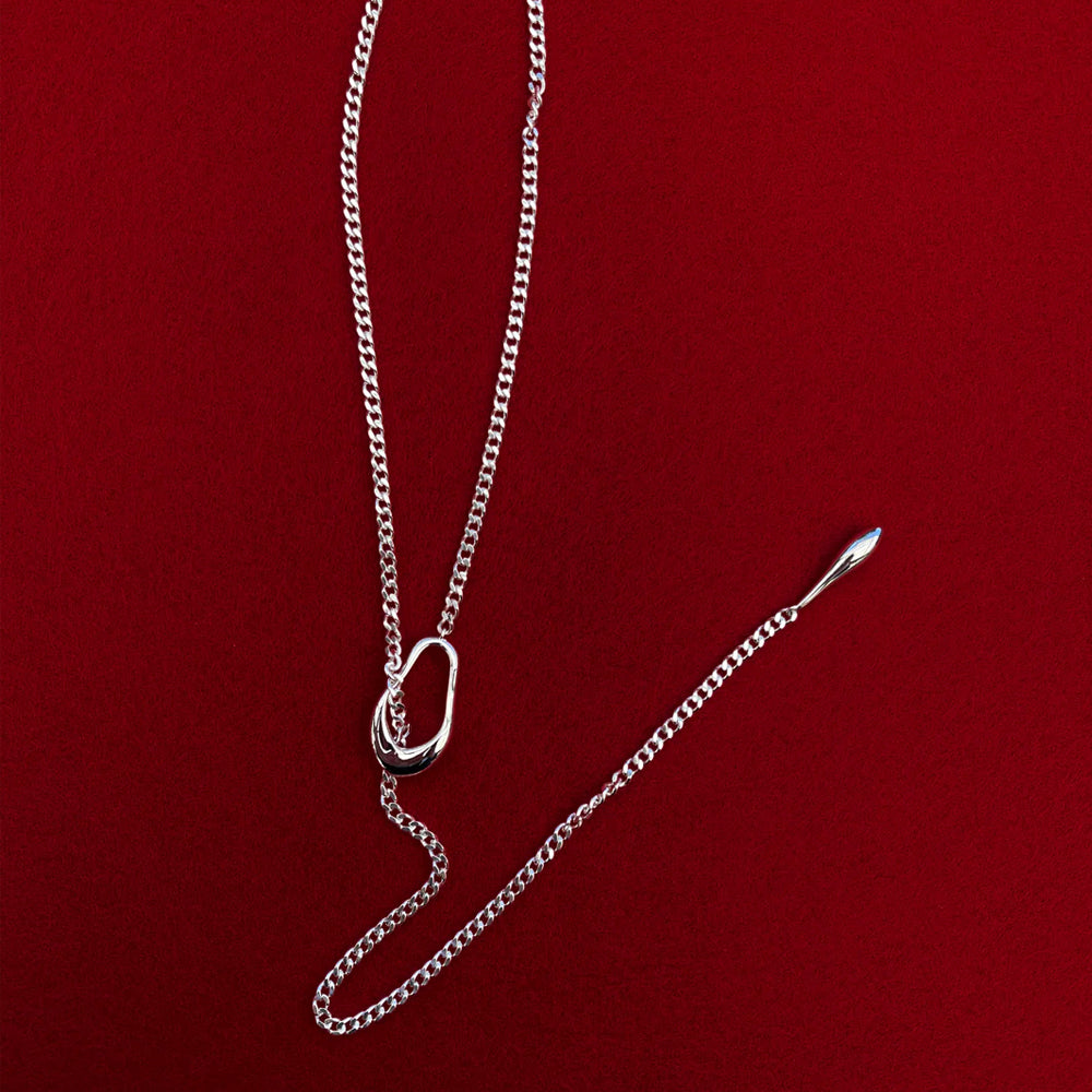 F+H Studios | Lariat Organic Necklace | Solid Sterling Silver